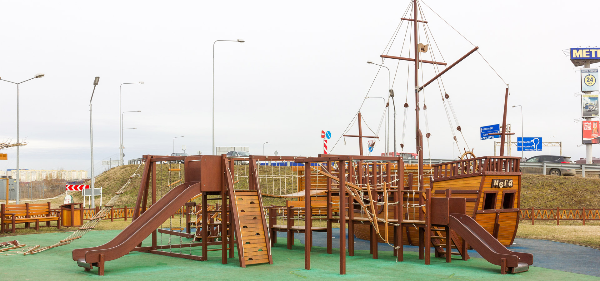 Детская игровая площадка корабль из дерева от СвидЪ